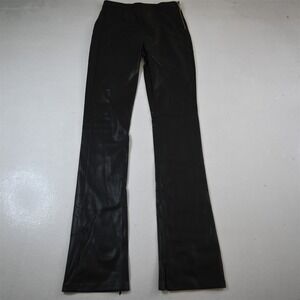 Zara S Black Faux Leather High Rise Side‎ Zip Straight Womens Pants